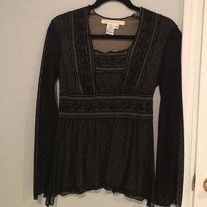 🌿 2 for 15$ Studio M : Black long-sleeve lace top